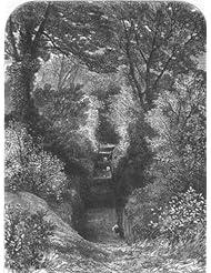 SUFFOLK: Ancient cemetary excavation, Helmingham, antique print, 1864