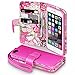 iPhone 6S Case, Terrapin [Floral Interior] Premium PU Leather Wallet Case with Card Slots, Cash Compartment and Detachable Wrist Strap for iPhone 6 / 6S (Hot Pink with Lily Floral Textile Interior)
