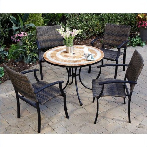 Home Styles Terra Cotta Bistro Table 2 Newport Chairs in Terra Cotta