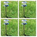 Super Bright Long Life Wireless Stainless Steel Cylinder Solar Garden Light E8023 - 8 Pcs - B001AZTXAC