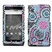SPARKLING BLACK WITH PINK BLUE MULTI CIRCLE WAVE FULL DIAMOND RHINESTONE SNAP ON HARD...