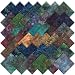 Moda Enchanted Pond Batiks Charm Pack, Set of 40 5-inch (12.7cm) Precut Cotton Fabric Squares
