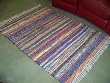 Silk Rag Area Rug Floor Mat Fringe Ends Colorful