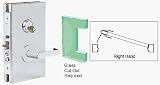 CRL 6x10 RH Brushed Stainless Finish Center Lock with Deadlatch in Office Function