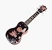 18 Wood Ukulele with Deluxe Tuning Machine-Bird of Paradise-Black