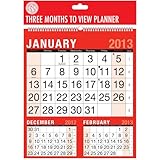 2013 Easy View Wall Planner Calendar 3 Month To View Spiral Home Work Office3804