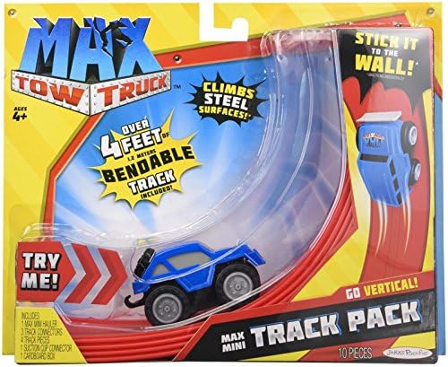 Max Tow Truck 83660-COM Max Tow Mini Haulers - Tow &amp; Track- Blue Crawler Truck w/ Track Pieces Vehicle