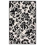Contemporary Area Rug, 828 Accents Collection 4'x6' Black, White 100% Cotton. by 