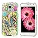 Mavis's Diary for Galaxy S5 Case 3D Handmade Crystal Butterfly and Flowers Rhinestone Diamond with Clear Hard Case Cover for Samsung Galaxy S5 I9600 & Cleaning Cloth (Blue Butterfly Green Case)