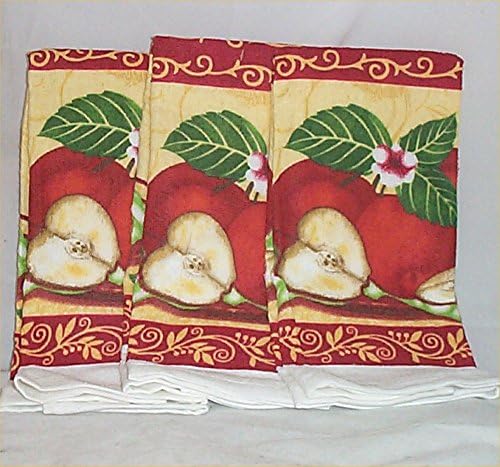 3 Apple Kitchen Towels Country Kitchen Decor Bistro Decoration # 22