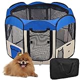 48" Blue Large 2-Door Waterproof 600D Oxford Cloth Pet Playpen Dog Puppy Tent Exercise Kennel