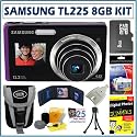Samsung TL225 DualView 12.2MP Wide Angle Digital Camera in Purple + 8GB Accessory Kit
