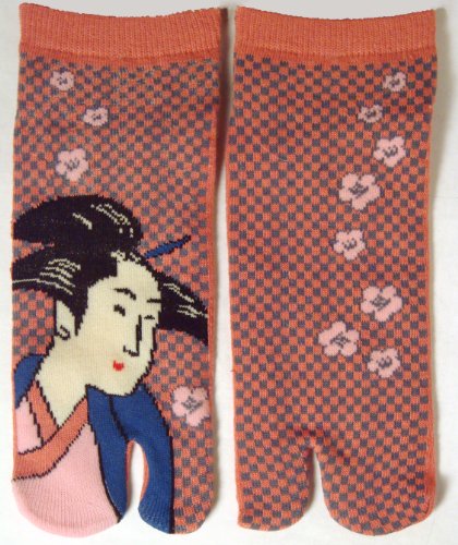 Tabi Socks Geta Toe Socks Geisha Design Womens 22 - 24cm