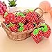 Btwzm 100% Polyester Foldable Reusable Strawberry Shopping Bags with Handles, Pack of 10