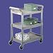All Products : 3-Shelf Economy Plastic Cart, 200-lb Capacity, 18-3/8"x33-5/8"x37-3/4", Platinum RUB342488PM