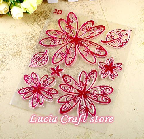 14*18cm Flower Design Clear Silicone Rubber Stamp