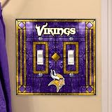 Minnesota Vikings - NFL Art Glass Double Switch Plate Cover