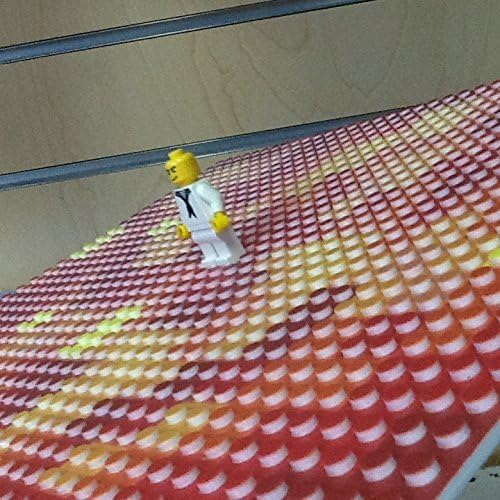 12" X 12" 8 Bit Pixel Building Slab Bricks Blocks Red Yellow Orange Colors Base Plate