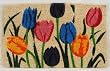 Printed Coco Coir Doormat Multi Tulip Design