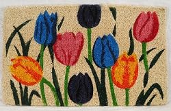 Printed Coco Coir Doormat Multi Tulip Design