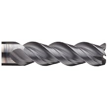 Niagara Cutter A345R Carbide End Mill with Wiper Flat for Aluminum, TiCN Coated, 3 Flutes, Radiused-Corner End