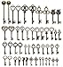 48pcs Antique Vintage Skeleton Keys Lot Heart Bow Punk Charm Necklace Pendants