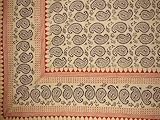 Block Print Paisley Bedspread-Coverlet-Black-Twin