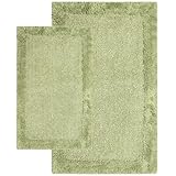 Chesapeake 2-Piece 21-Inch by 34-Inch and 24-Inch by 40-Inch Bella Napoli Rug Set, Bottle Green