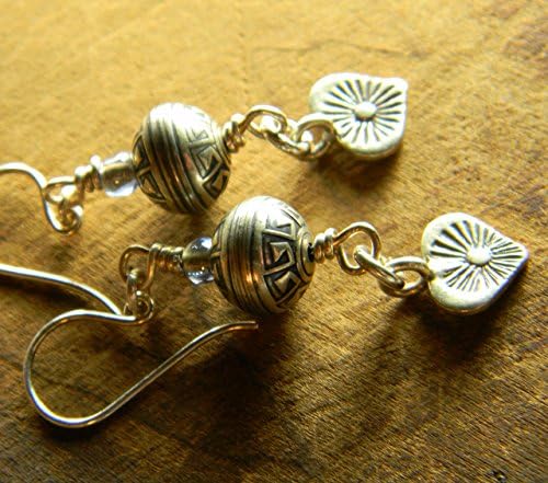 Sterling Silver Heart Earrings Southwestern Style Jewelry