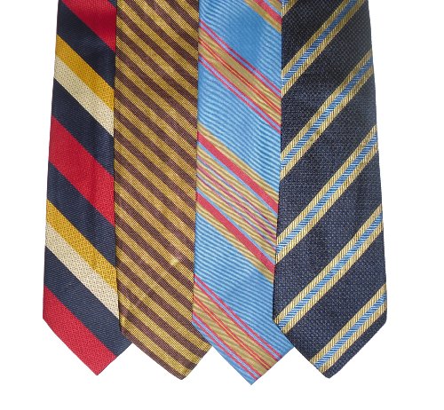 Neck Tie Lot of 4 Mens Stripe Neckties