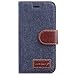 iPhone 6 Plus/6s Plus Wallet Case - Fosmon CADDY-JEANS Slim Leather Case with Inside Card Slots for Apple iPhone 6 Plus/6s Plus (5.5