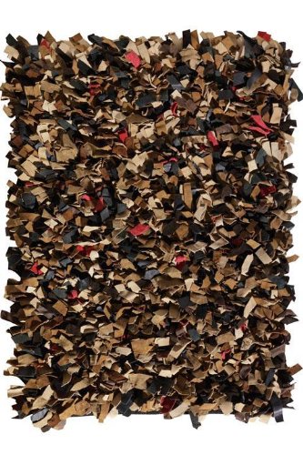 Allover Leather Shag Area Rug