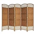 ENTWINE Brown Handmade 5 Pane Room Divider / Splitter Screens