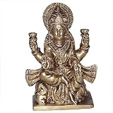 Hindu Goddess Lakshmi Brass Figurines or Statues 4.5 x 2.5 x 1.5 inches (laxmib002)