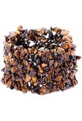 Gorgeous Tigers Eye Gemstone Chips Chunky Stretch Bracelet