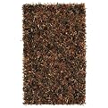 Leather Shag Rug Collection - Brown
