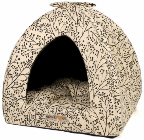 Alpha Pooch Napper Cat Den, Black Berry Branch 