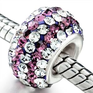 Pugster Amethyst Swarovski Crystal Bead Fit Pandora Charm & Bracelet