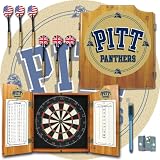 University of Pittsburgh Dart Cabinet with Darts and Board - Game Room Products Dart Cabinets NCAA - Colleges