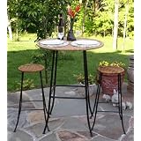 4D Concepts 139014 Bistro Set w  2 Stools PVC - Wicker Black by 4D Concepts