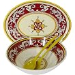Serving Set of Le Cadeaux Triple Weight Melamine 12" Salad or Serving Bowl, Serving Utensils and 16" Platter