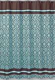 Turquoise and Brown Bella Kids Bathroom Fabric Bath Shower Curtain