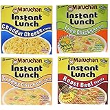 Maruchan Instant Lunch Sampler Variety Pack; 2.25oz Roast Beef, Creamy Chicken, Lime Chicken, and Cheddar Cheese Cups (Pack of 12)
