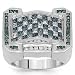 14K White Gold Mens Diamond Pinky Ring with Blue Diamonds 4.50 Ctw 14K White Gold Mens Diamond Pinky Ring with Blue Diamonds 4.50 Ctw