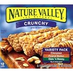 Nature Valley Crunchy Granola Bars, Variety Pack of Cinnamon, Oats 'n Honey, and Peanut Butter, 12-Count Boxes (Pack of 6)