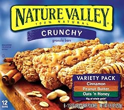Nature Valley Crunchy Granola Bars, Variety Pack of Cinnamon, Oats 'n Honey, and Peanut Butter, 12-Count Boxes (Pack of 6)