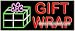 Gift Wrap Neon Sign (13"H x 32"L x 3"D)