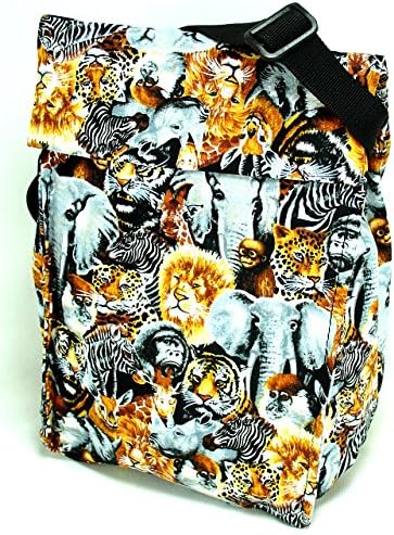 Cool Tote Insulated Lunch Bag Grande Cooler Tote with Freezer Pack. Reusable for Kids, Teens, and Adults. (Wild Animals)