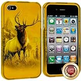myLife (TM) Buck in Forest Landscape Series (2 Piece Snap On) Hardshell Plates Case for the iPhone 4/4S (4G) 4th Generation Touch Phone (Clip Fitted Front and Back Solid Cover Case + Rubberized Tough Armor Skin + Lifetime Warranty + Sealed Inside myLife Authorized Packaging) 