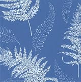 Caspari Set of Two Fern Blue Cocktail Napkins packages, 20 per package
